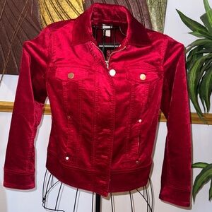 Chico’s velvet moto-style jacket